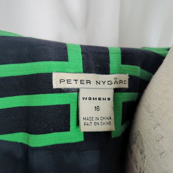 Peter Nygard Jacket 16 X Large Crop Blue Green Career Y2K - Picture 8 of 9